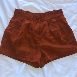 Rust colored high waist shorts